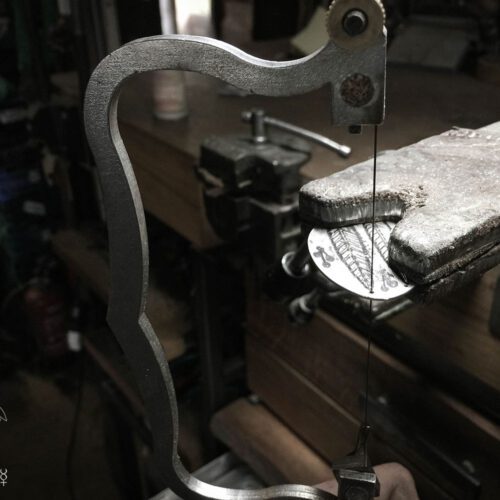 handcrafted and recycled silver florin coin rowan leaf leaves necklace