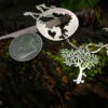 Ogham tree necklace Handcrafted and recycled silver coin Elder tree necklace