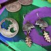 handcrafted hedgehog earrings recycled from silver coins by independent jeweller, jewellery designer