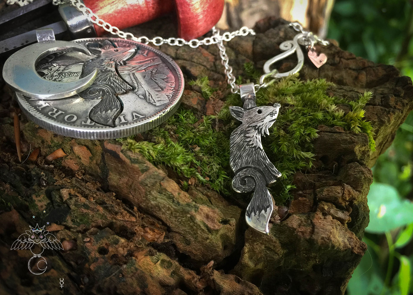 Fox jewellery - handmade using traditional tools and techniques reusing 100 year old sterling silver coins