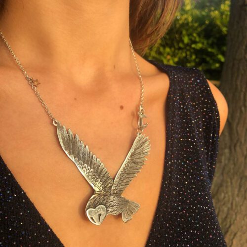 Owl jewellery - ethical handcrafted and recycled jewellery made by independent artisan workshop in Cambridge England