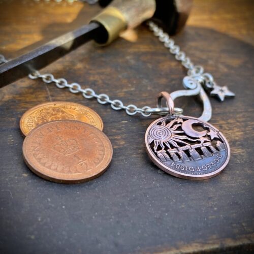 40th birthday coin gift handmade and ethical recycled UK England made.