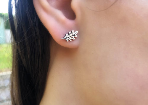 Acorn and oak leaf earrings - handmade and recycled sterling silver shilling