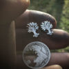 Tree of life earrings - handmade and recycled sterling silver shilling coins.