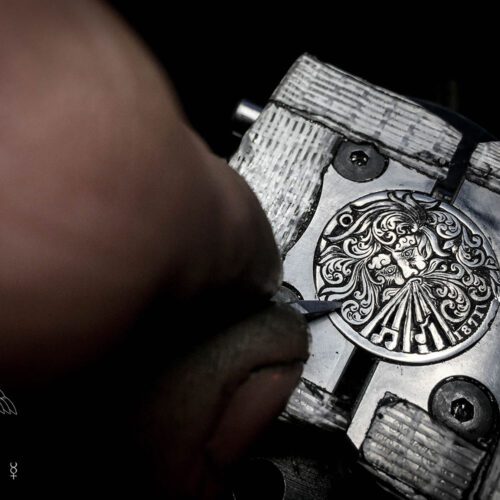 Aeolus the god of wind hand cut coin necklace