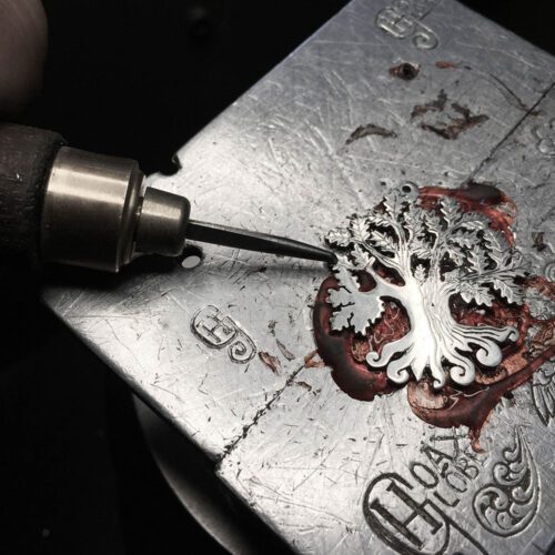 Oak tree necklace - handcrafted and recycled silver Half Crown coin
