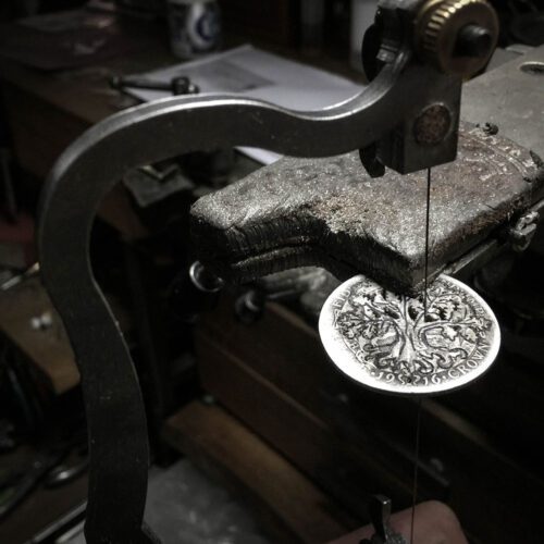Oak tree necklace - handcrafted and recycled silver Half Crown coin