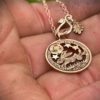 22ct gold magical leaping hare necklace