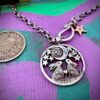 moon gazing hare basking in the moonbeams necklace