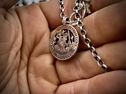 handmade and ethical St Christopher necklace made in England