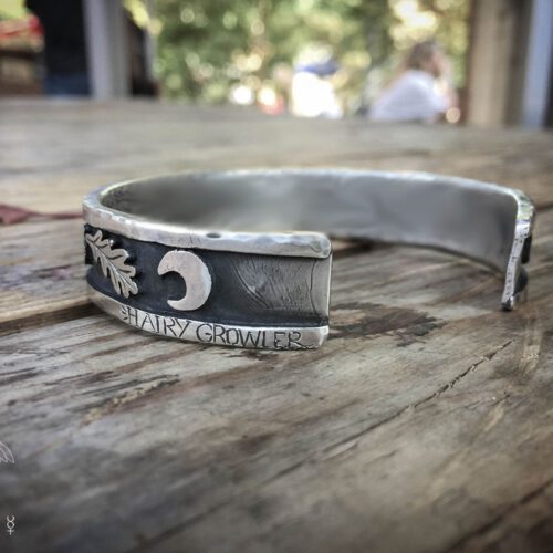 oak leaf and acorn bracelet handmade and recycled ethical eco conscious silver jewellery