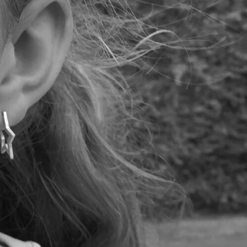 Star earrings handcrafted and recycled silver shilling earrings
