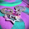 Star earrings handcrafted and recycled silver shilling earrings