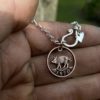 Wild Boar coin necklace - handmade and recycled little 1970's coin
