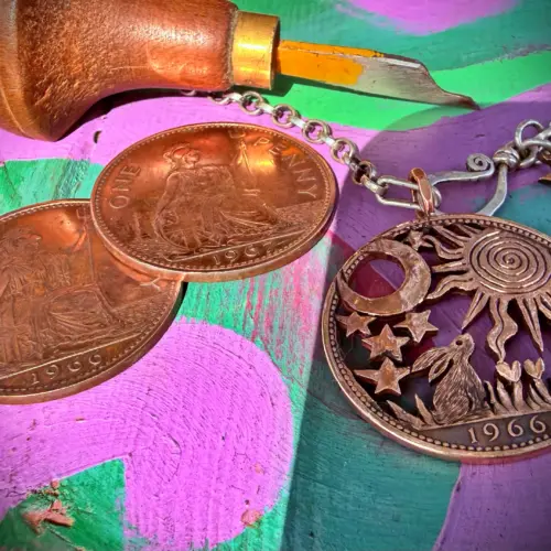 Ostara moon gazing hare jewellery
