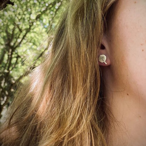 Alder leaf stud earrings