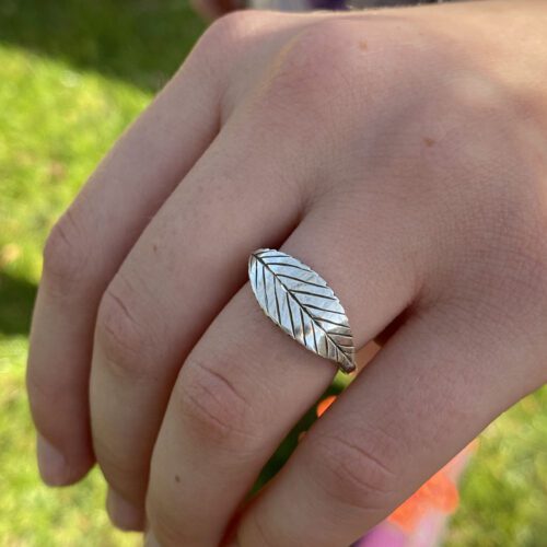 ash tree of life ogham rune ring handmade and recycled silver coin