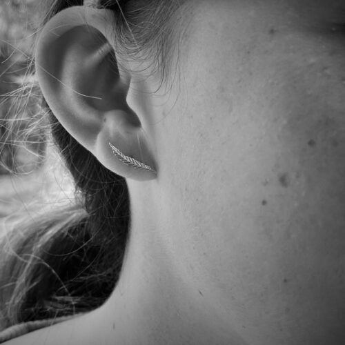 willow tree leaf earrings handmade hand crafted and recycled silver coin jewellery