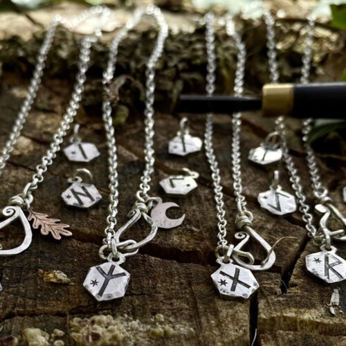 Ansuz the Rune of truth, wisdom and insight. Handcrafted and recycled silver coin