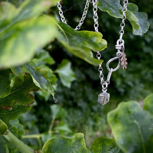 Ogham Rune silver coin necklace - handmade and recycled