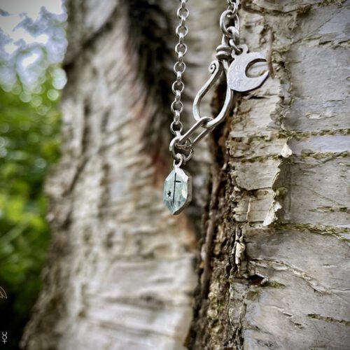 Ogham Rune silver coin necklace - handmade and recycled