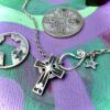 Celtic Cross handmade from silver coin