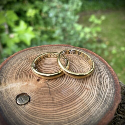 22ct gold posey posie rings handcrafted in Cambridge