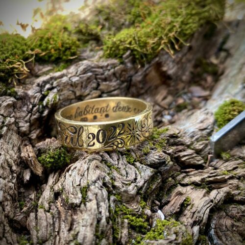 22ct gold traditional posy ring for your true love. Handcrafted to order