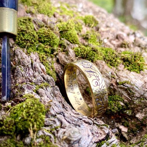 22ct gold traditional posy ring for your true love. Handcrafted to order