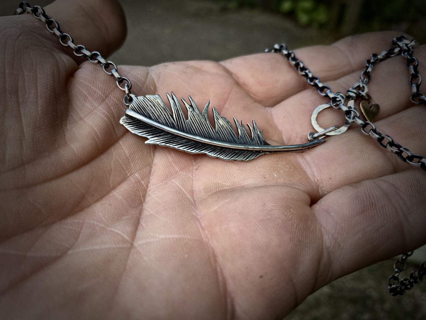 raven feather ethical silver handcrafted from coins
