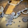 handmade and recycled silver mermaid necklace complete with seahorse and precious oyster