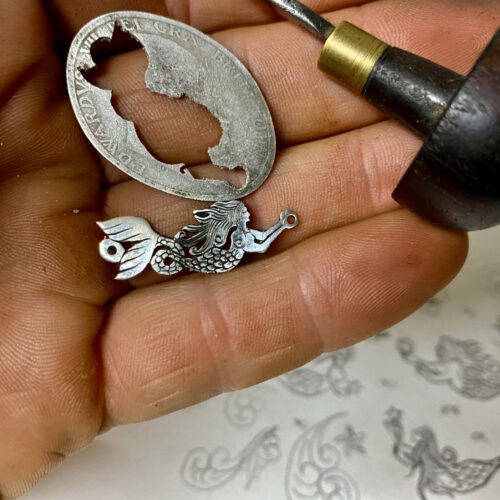 mermaid bracelet handmade and recycled silver