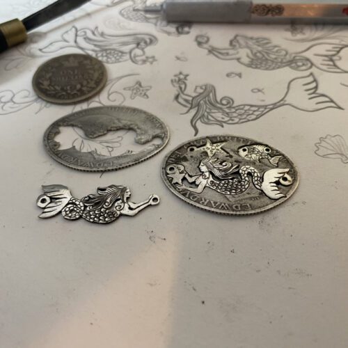 mermaid bracelet handmade and recycled silver