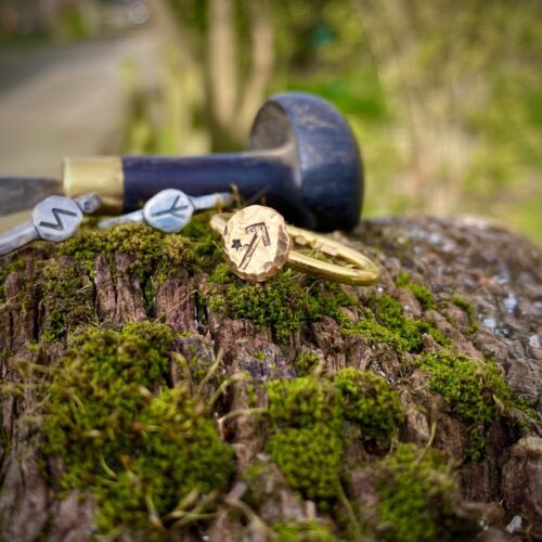 recycled 22ct gold ancient rune ring
