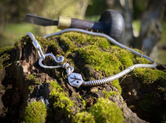 Silver handmade celtic viking Northern European rune symbol bracelet jewellery