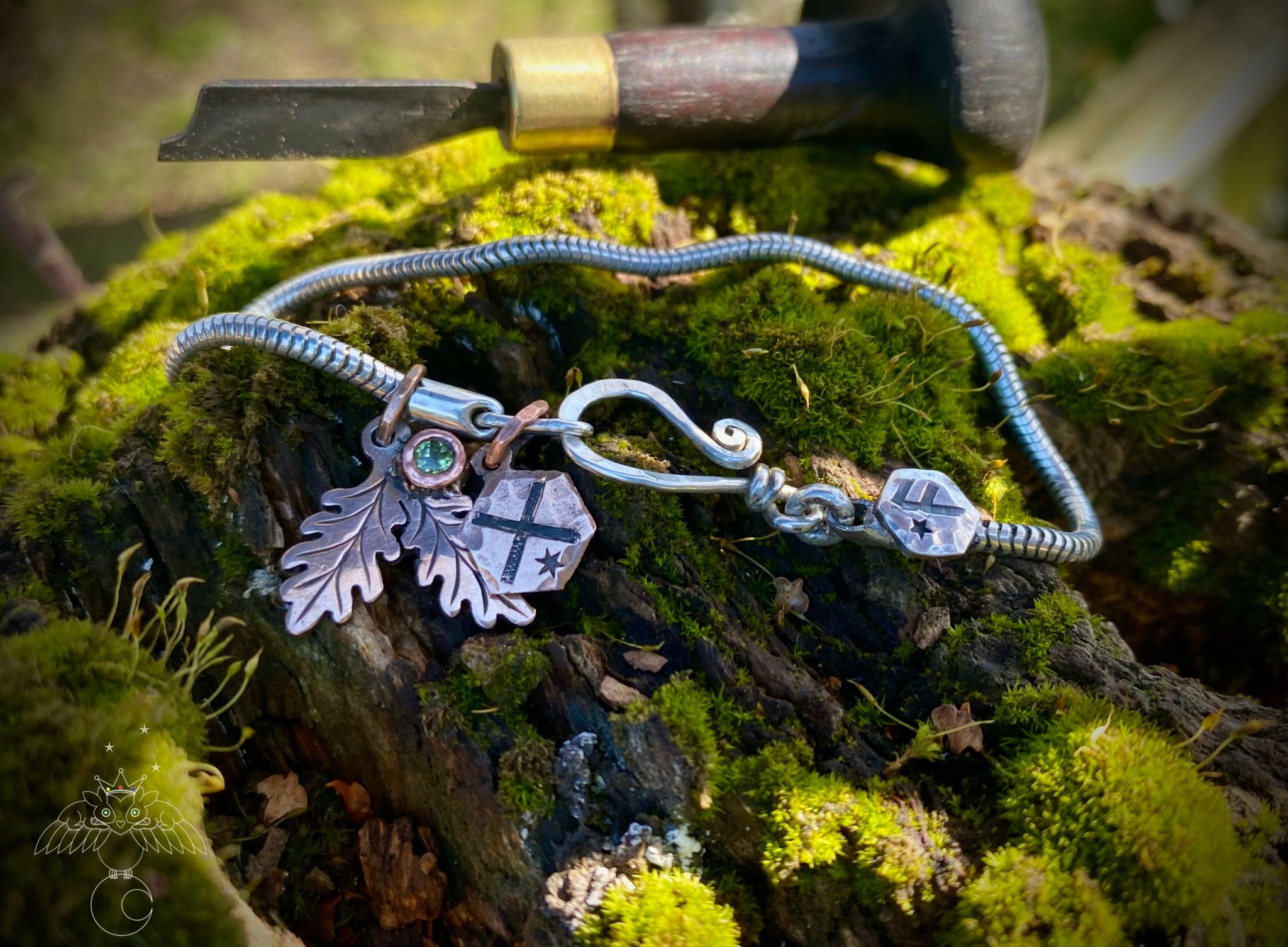 Silver handmade celtic viking rune symbol bracelet jewellery