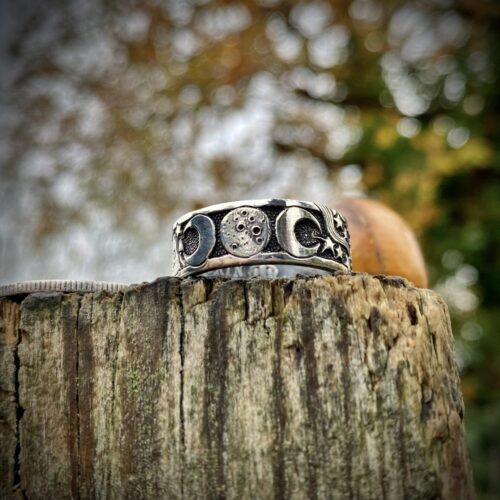 handfasting hand-fasting ring silver coin ring hand made and recycled using traditional hand tools and green ethical principles. Celebrating the circle of life, the equinox, the solstice