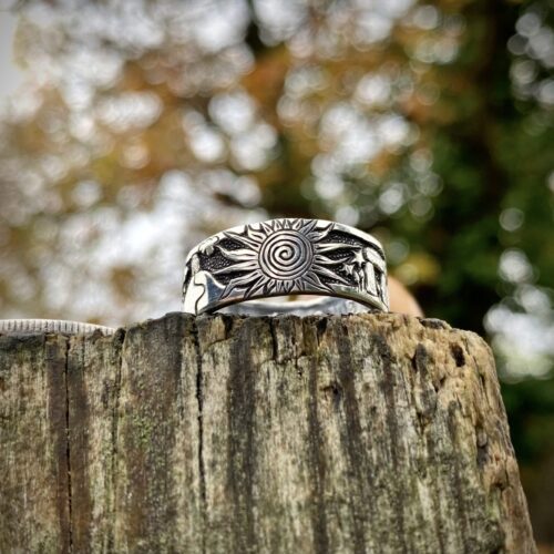 handfasting hand-fasting ring silver coin ring hand made and recycled using traditional hand tools and green ethical principles. Celebrating the circle of life, the equinox, the solstice