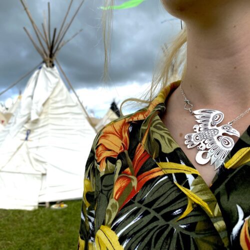 The legend of the white Raven silver jewellery Native American Haida inspired design