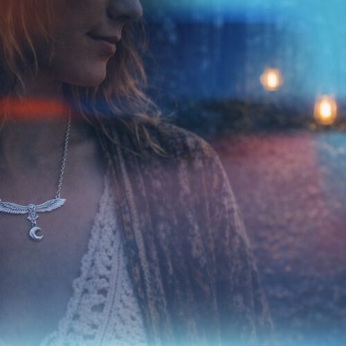 handcrafted and recycled silver coin little owl necklace