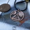The Glastonbury Tor as seen from the Festival pyramid stage coin necklace - Recycled old English penny
