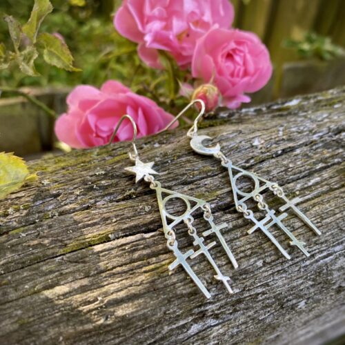 Golgotha silver cross earrings IC XC NIKA jewellery
