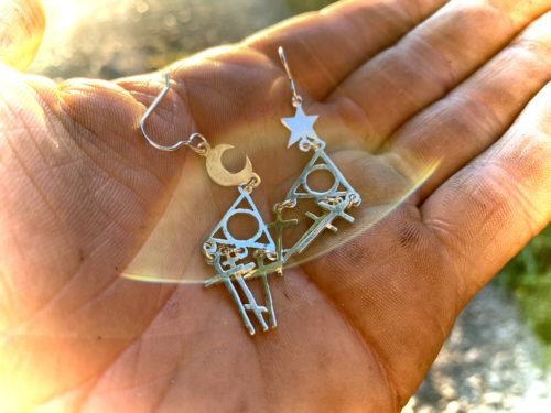 Golgotha silver cross earrings IC XC NIKA jewelry