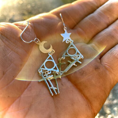 Golgotha silver cross earrings IC XC NIKA jewelry