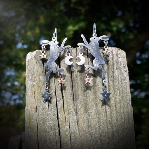 magical boxing hares handcrafted jewellery