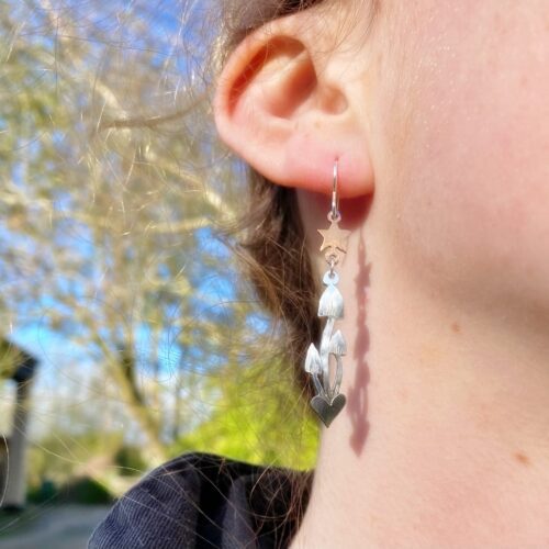 magic mushies earrings made from old antique spoons