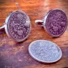 lucky sixpence cufflinks 60th birthday present gift for man