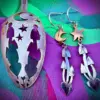 magic mushroom mushy earrings made from antique spoon