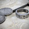 ICXC NIKA Russian Orthodox Cross ring handmade from a 50 kopek silver coin circa 1924. Вера в Бога