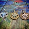 May tree hawthorn leaf jewellery made from recycled, repurposed, upcycled coins and silver